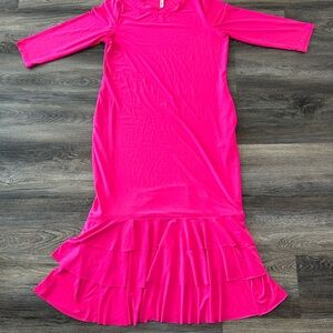 Elegant Pink Maxi Dress Womens Long Size Large Easter Spring Boutique